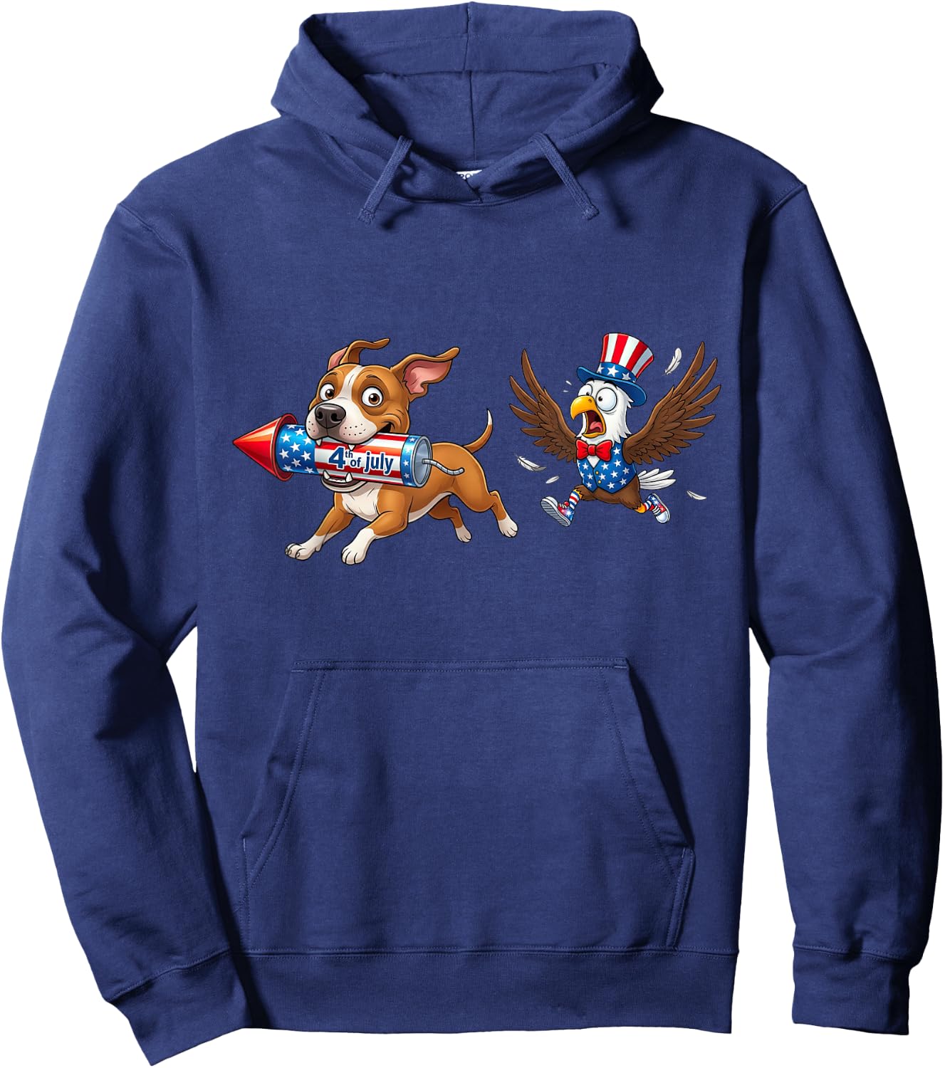 American Staffordshire Terrier American USA Flag 4th of July Hoodie - Hoodie | Navy