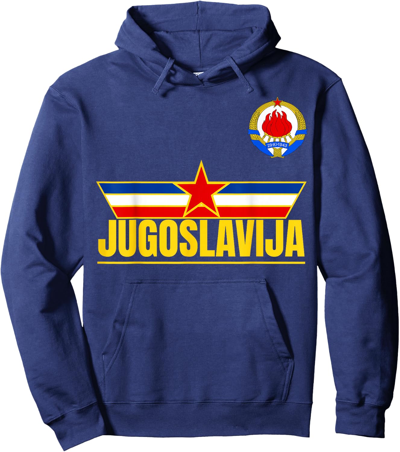 Jugoslavija Zastava Zvezda Yugoslavia Flag Yugoslavian Hoodie - Hoodie | Navy