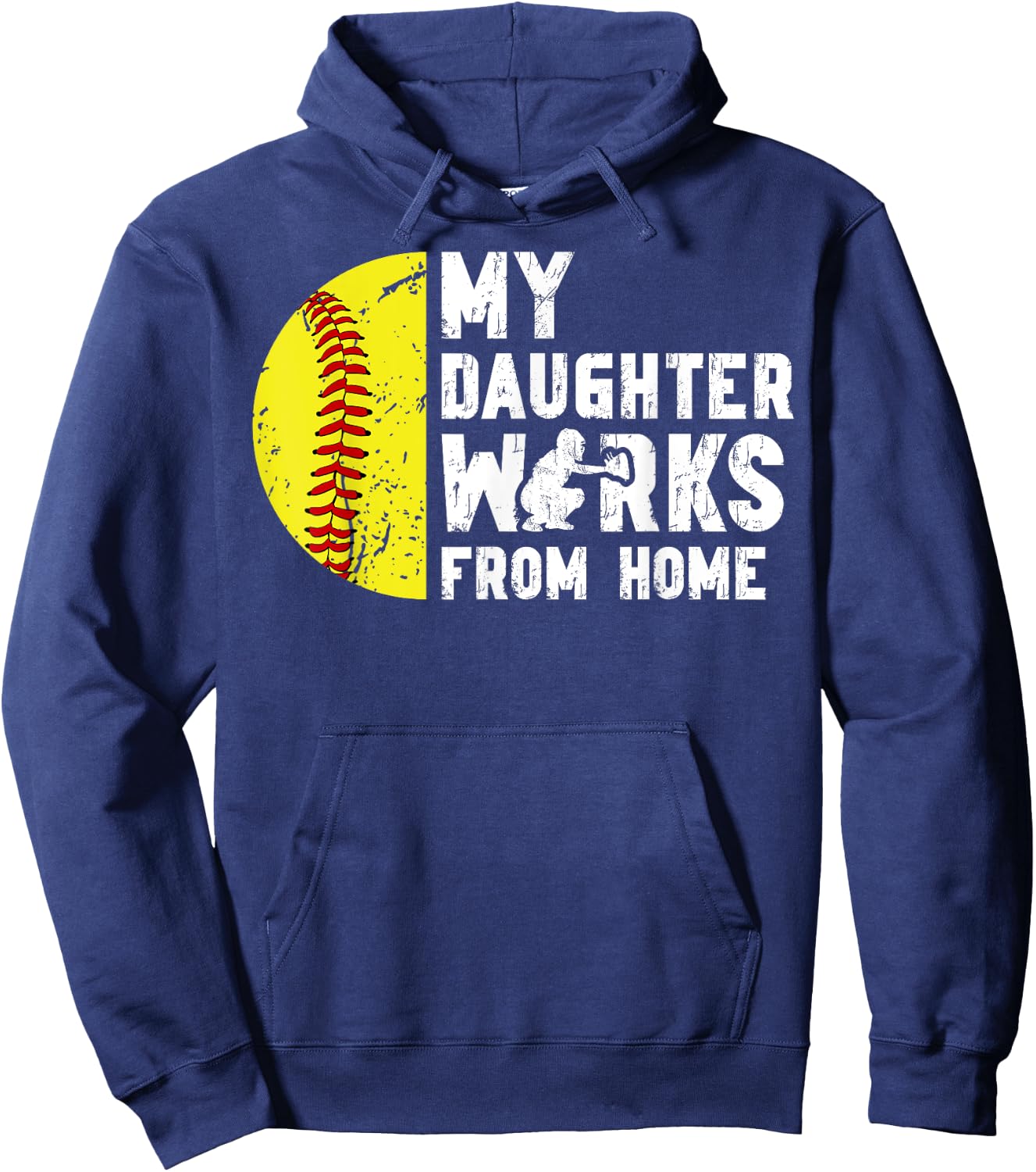 My Daughter Softball Catcher Dad Softball Catcher Father Hoodie - Hoodie | Navy