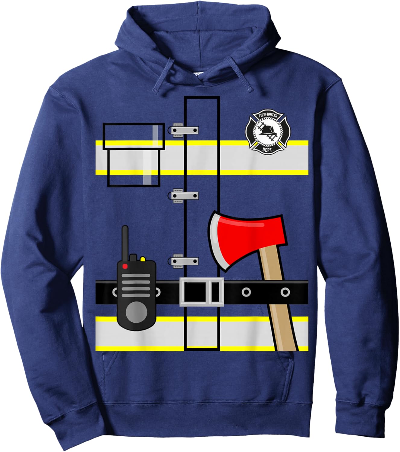 Kids Fireman Shirt Halloween Children's Firefighter Hoodie - Hoodie | Navy