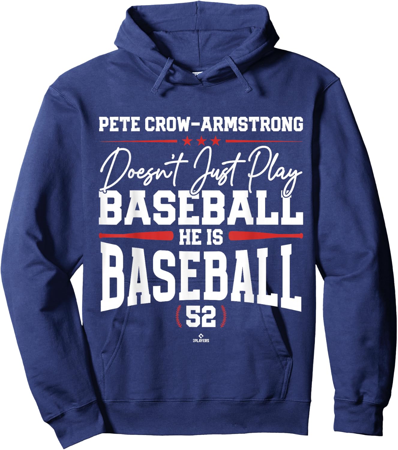 He is Baseball Pete Crow-Armstrong Chicago Baseball MLBPA Hoodie - Hoodie | Navy