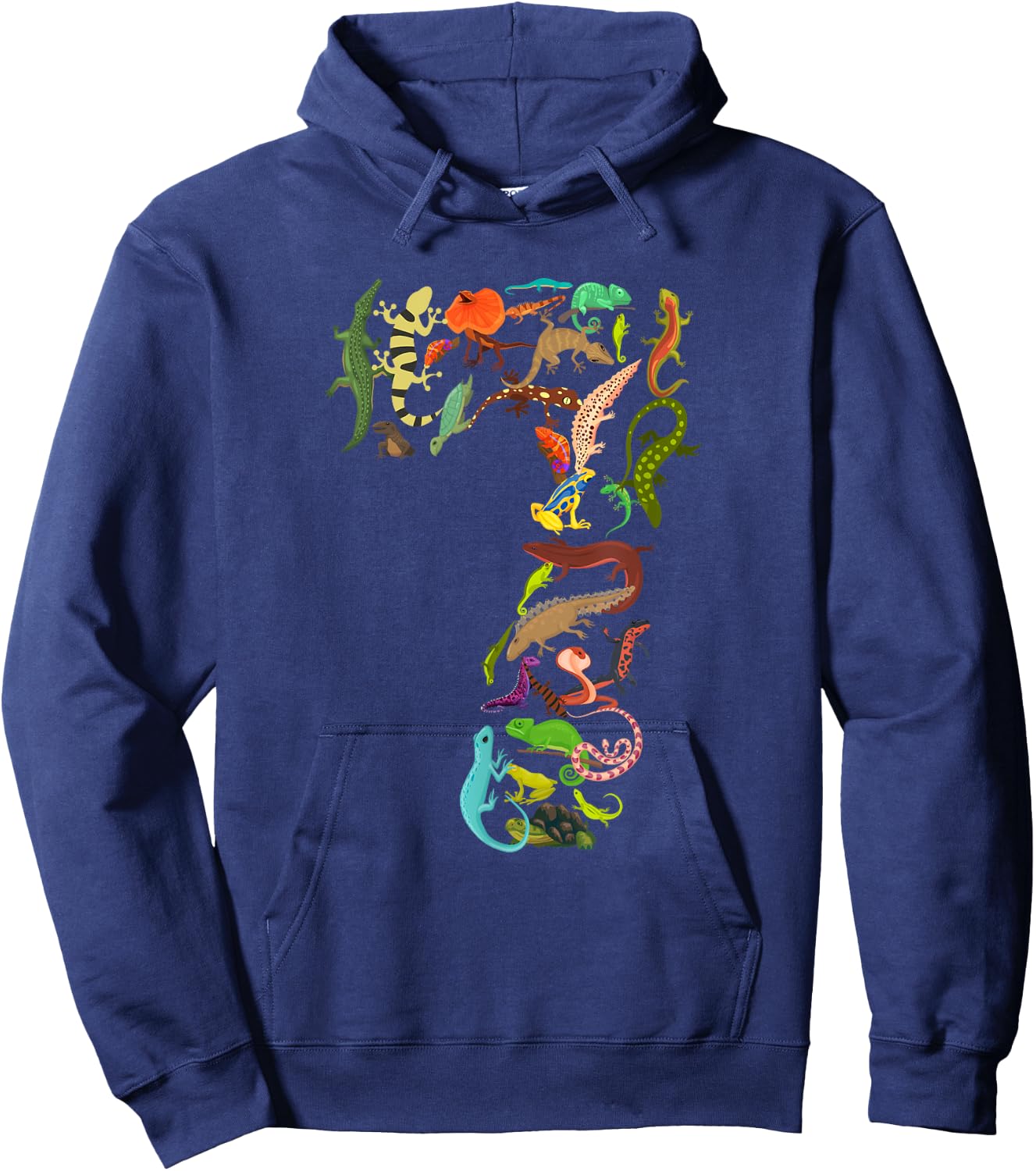 Kids 7th Birthday Reptiles Lizards Themed 7 Year Old Boys Hoodie - Hoodie | Navy