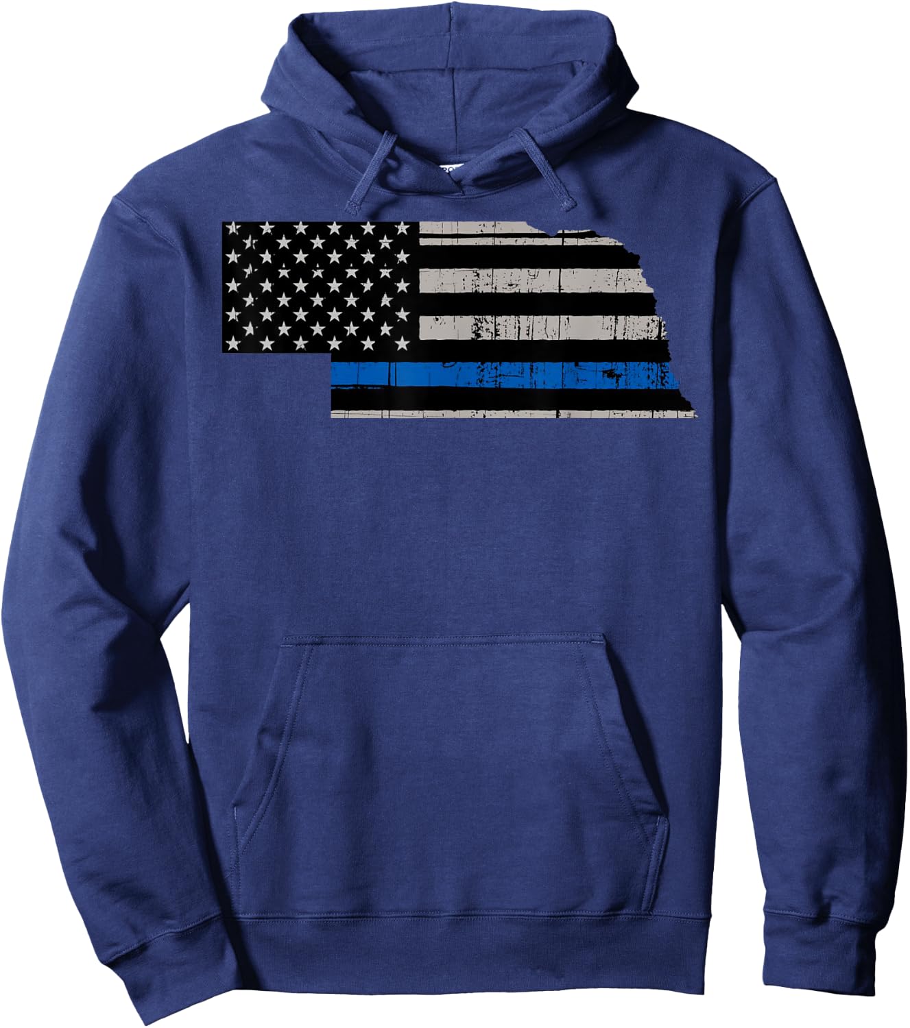 Support Law Enforcement Nebraska Police Officer Blue Hoodie - Hoodie | Navy