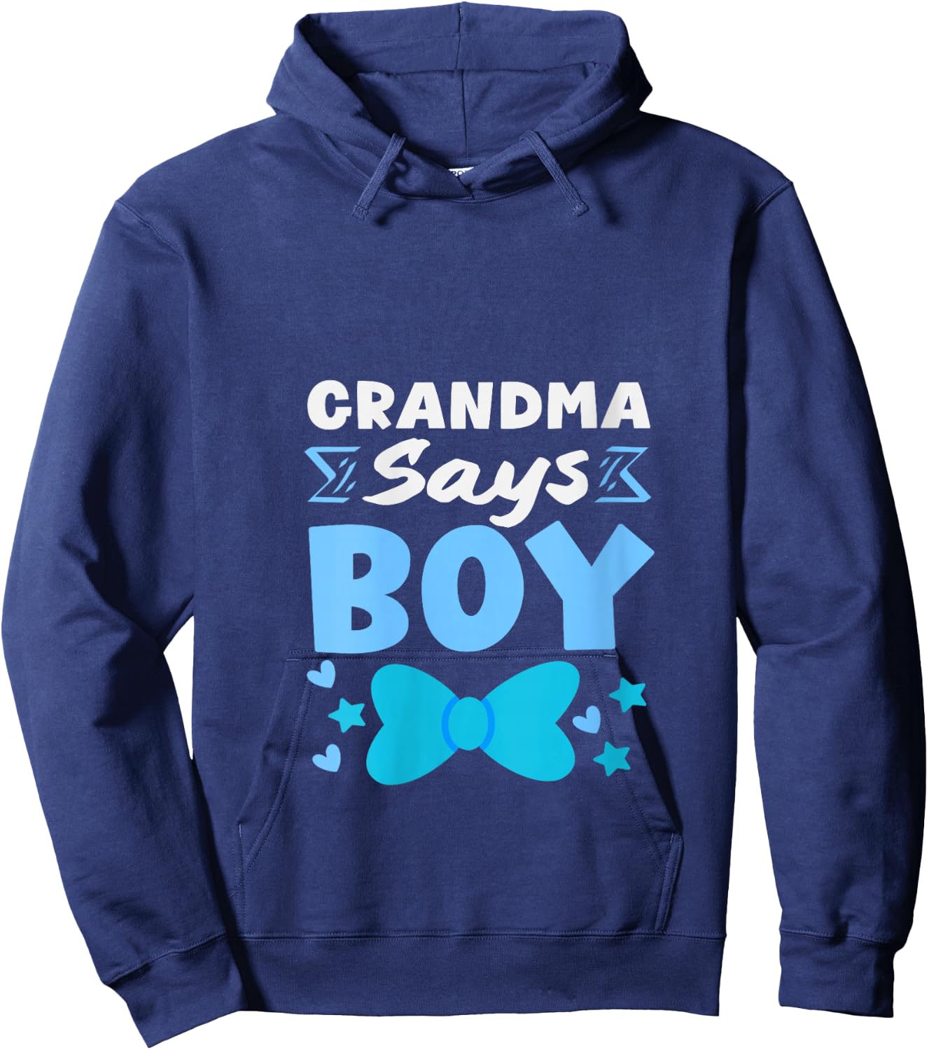Women's Grandma Says Boy Gender Reveal Party Team Blue Voting V-Neck Hoodie - Hoodie | Navy