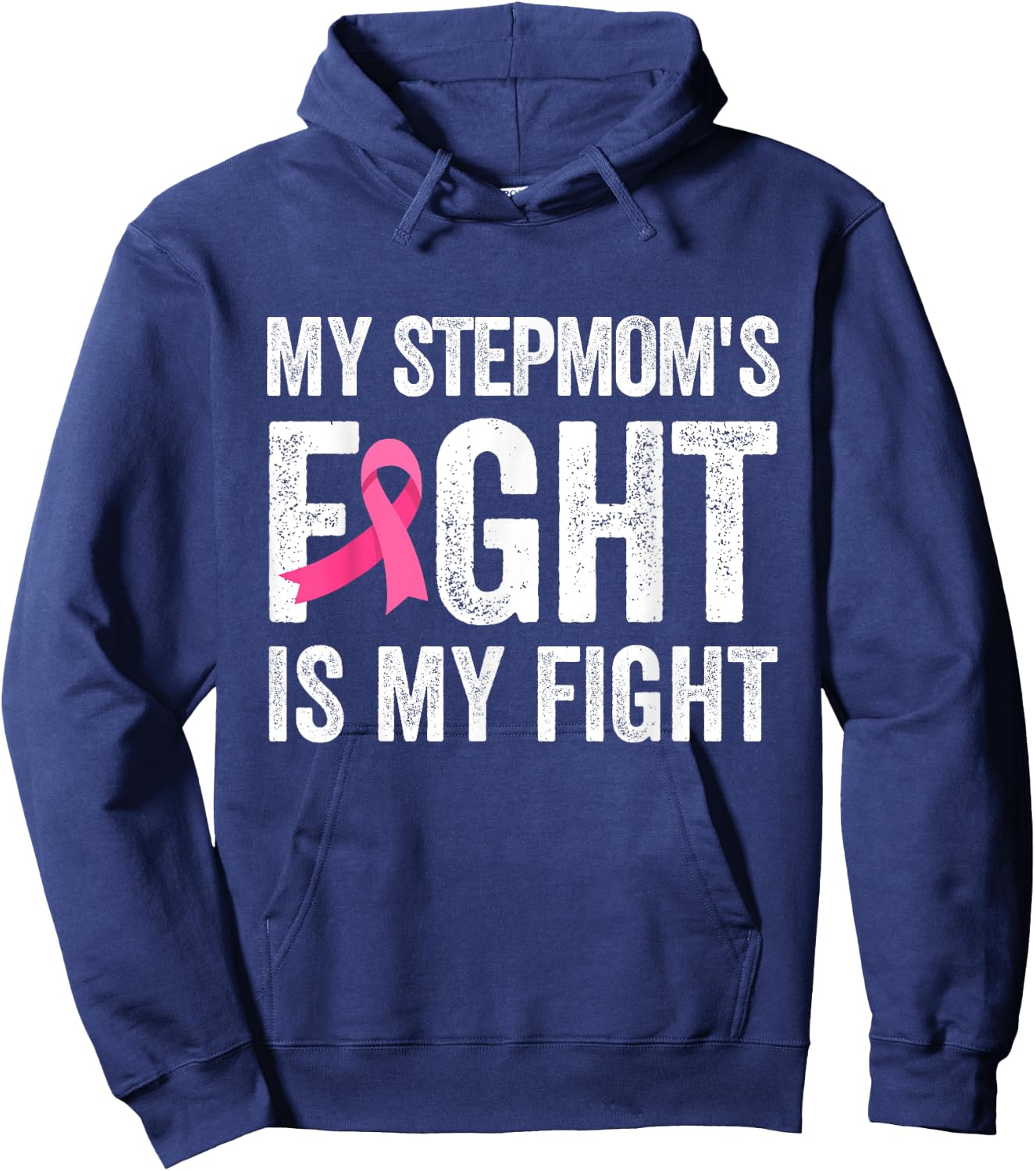 My Stepmom's Fight Is My Fight Breast Cancer Support Kids Hoodie - Hoodie | Navy