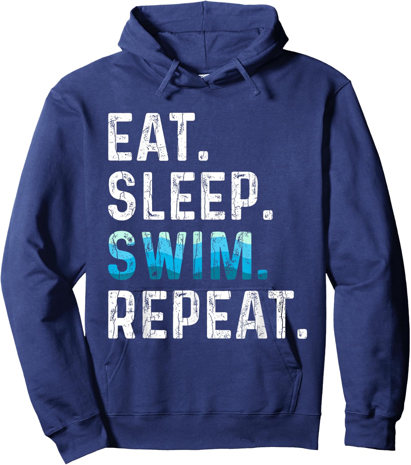 Eat Sleep Swim Repeat Funny Swimmer Swimming Player Graphic Hoodie - Hoodie | Navy