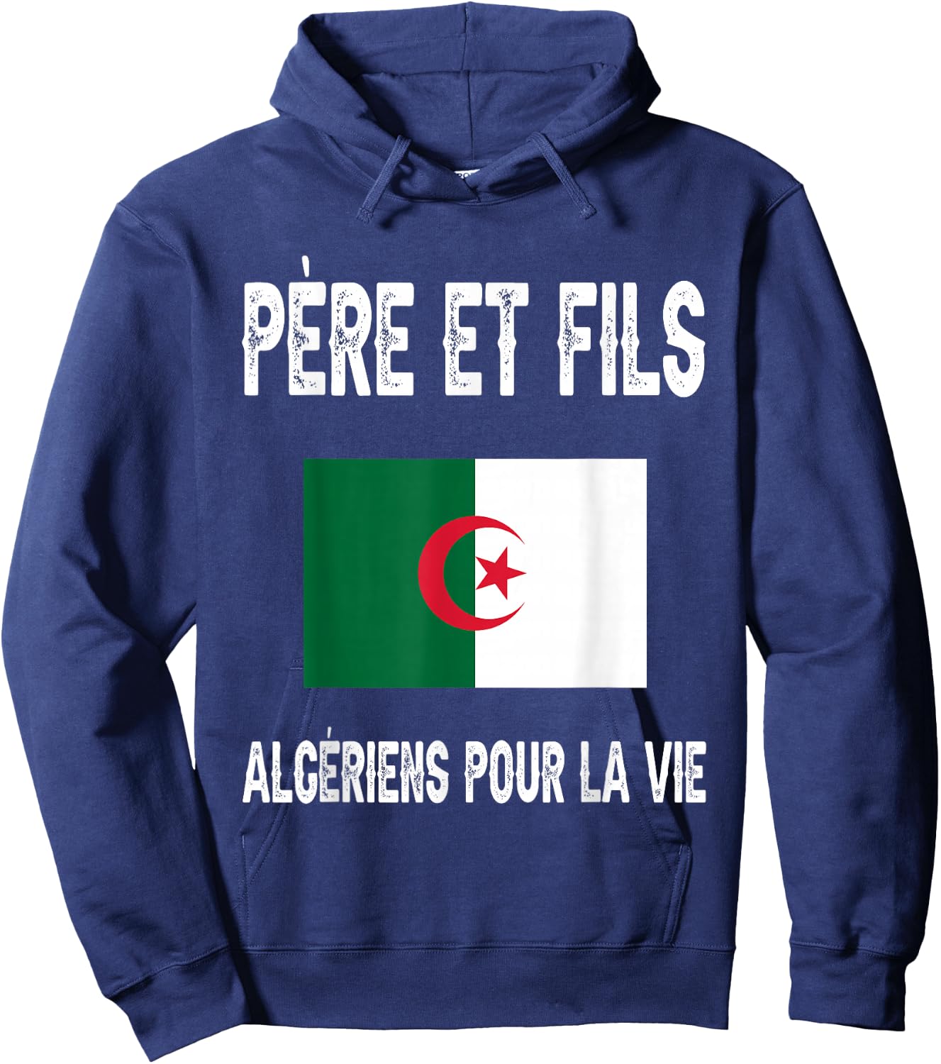 Father and Son Dad Algerian Algeria Fathers Day Hoodie - Hoodie | Navy