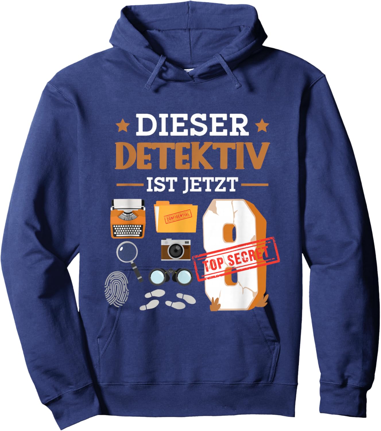 Dieser Detektiv Ist Jetzt 8 - Detektiv 8. Geburtstag Kinder Hoodie - Hoodie | Navy