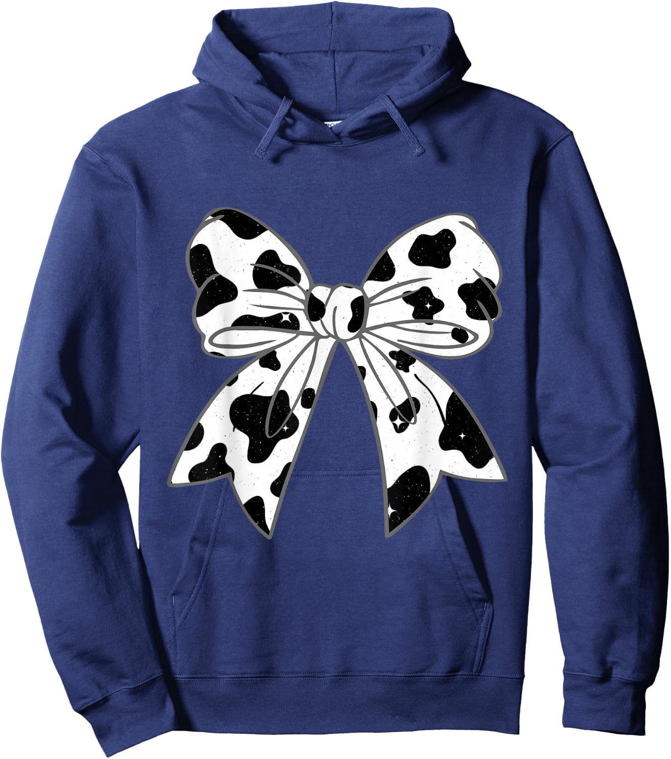 Coquette Bow Cow Pattern Farm Animals Cow Print Graphic Hoodie - Hoodie | Navy