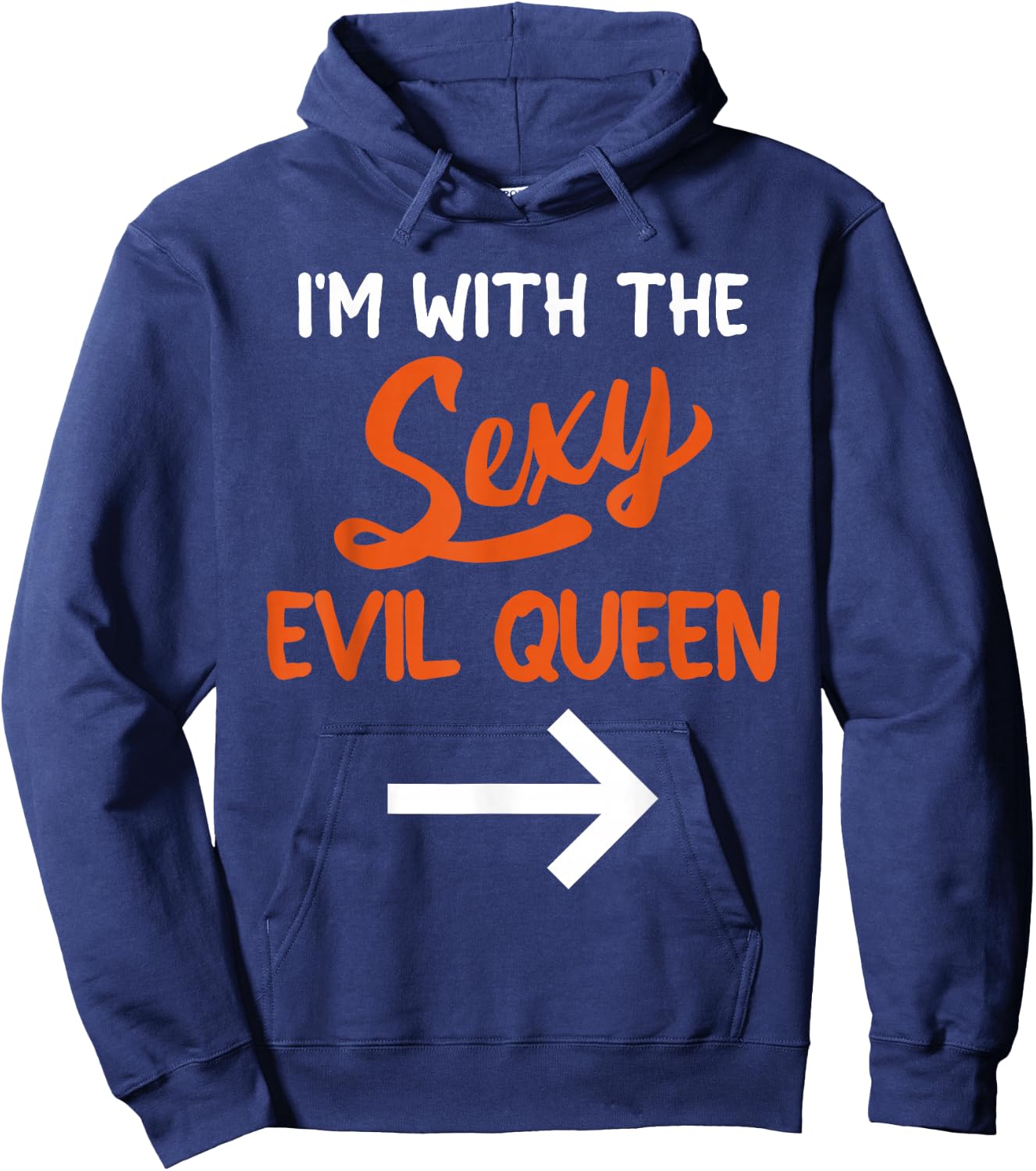 Lazy Halloween Costume For Couple I'm With The Sexy Evil Hoodie - Hoodie | Navy