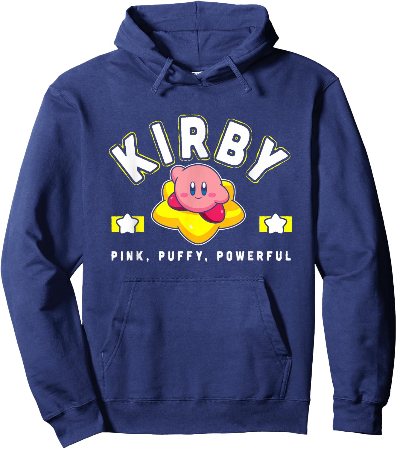 Kirby Cute Star Pink Puffy Powerful Big Chest Poster Hoodie - Hoodie | Navy