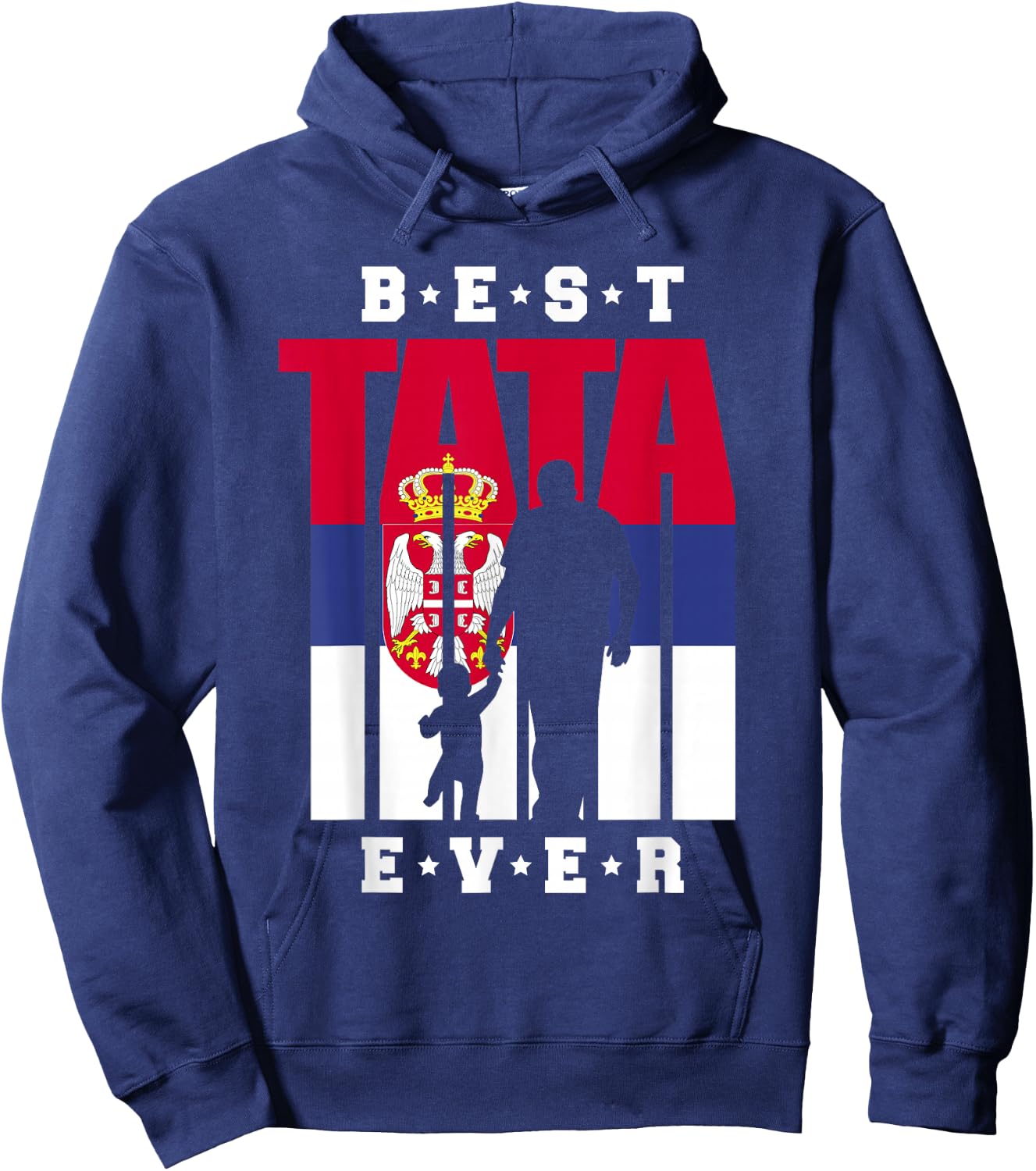 Tata und Baby Serbien Flagge Papa Serbischer Vater Hoodie - Hoodie | Navy