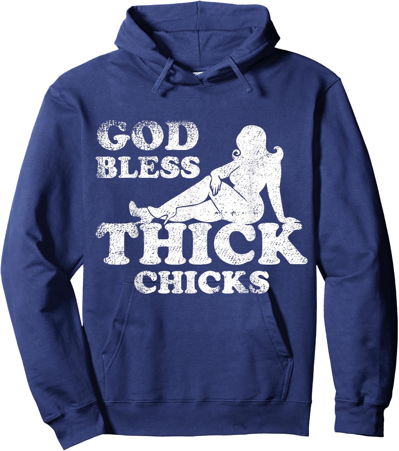 God Bless Thick Chicks Funny Hoodie - Hoodie | Navy