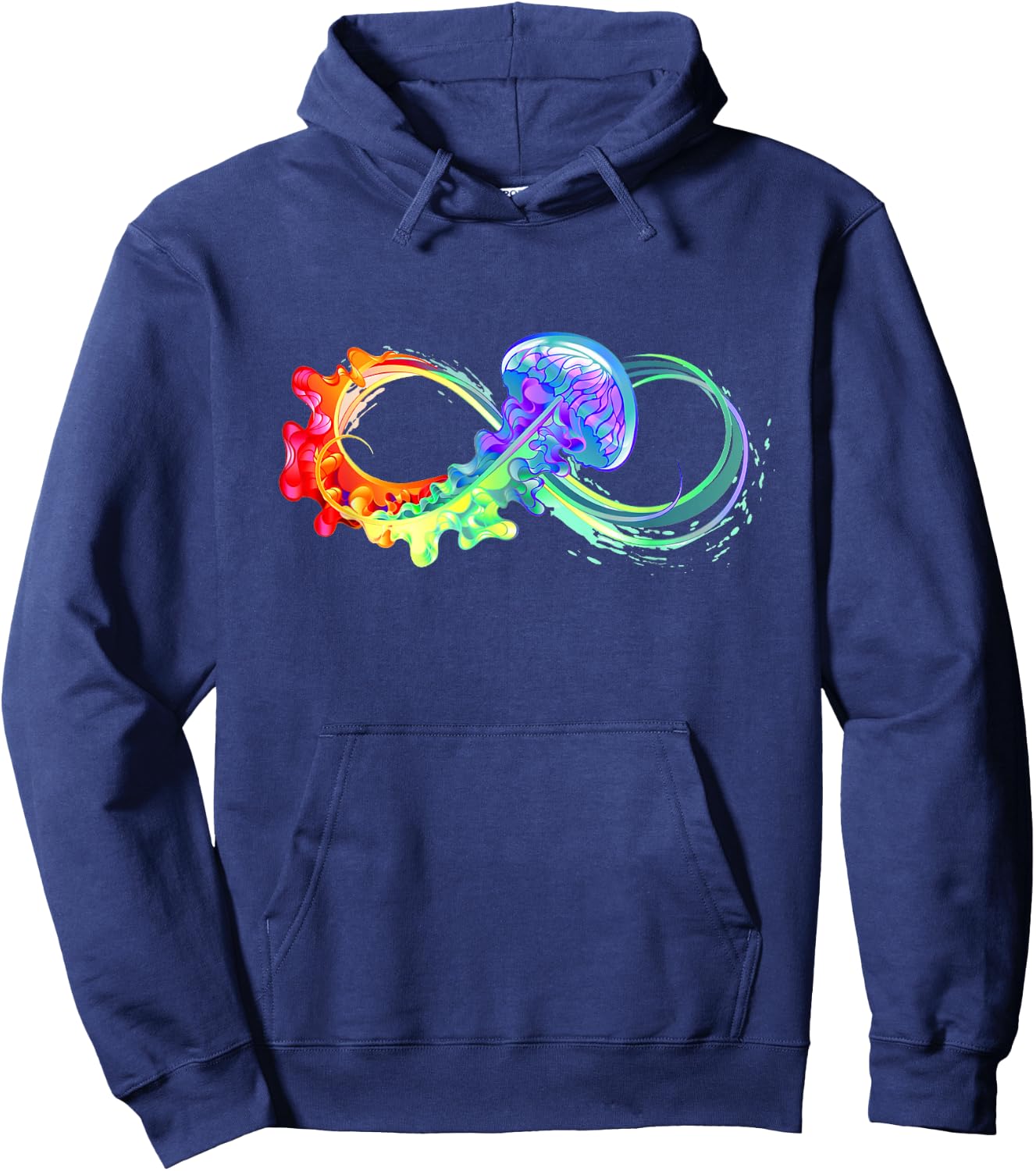 Autism Shirt Women Teacher Rainbow Infinity Jellyfish Hoodie - Hoodie | Navy