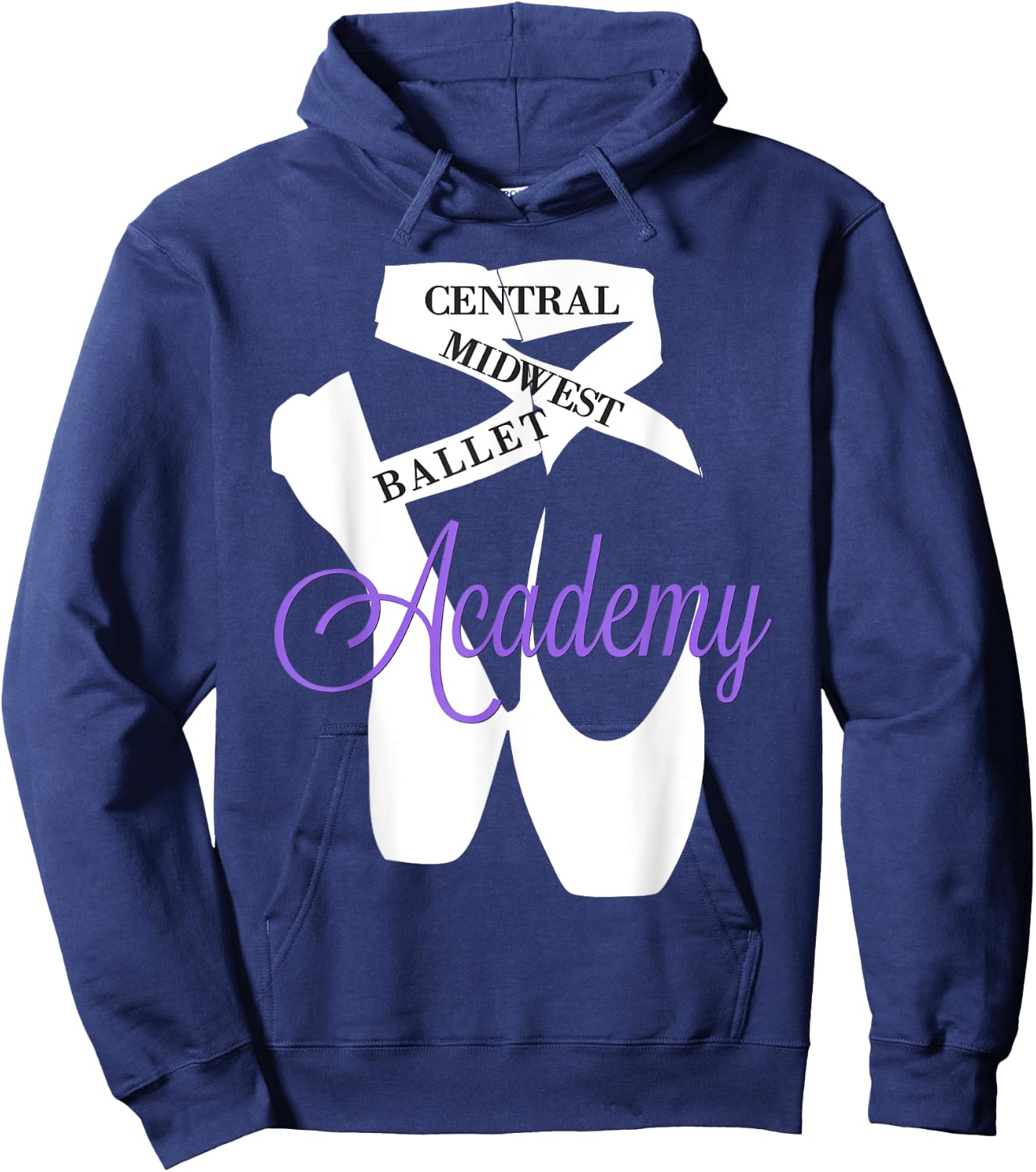 Central Midwest Ballet Academy Pointe Shoes Dance Hoodie - Hoodie | Navy