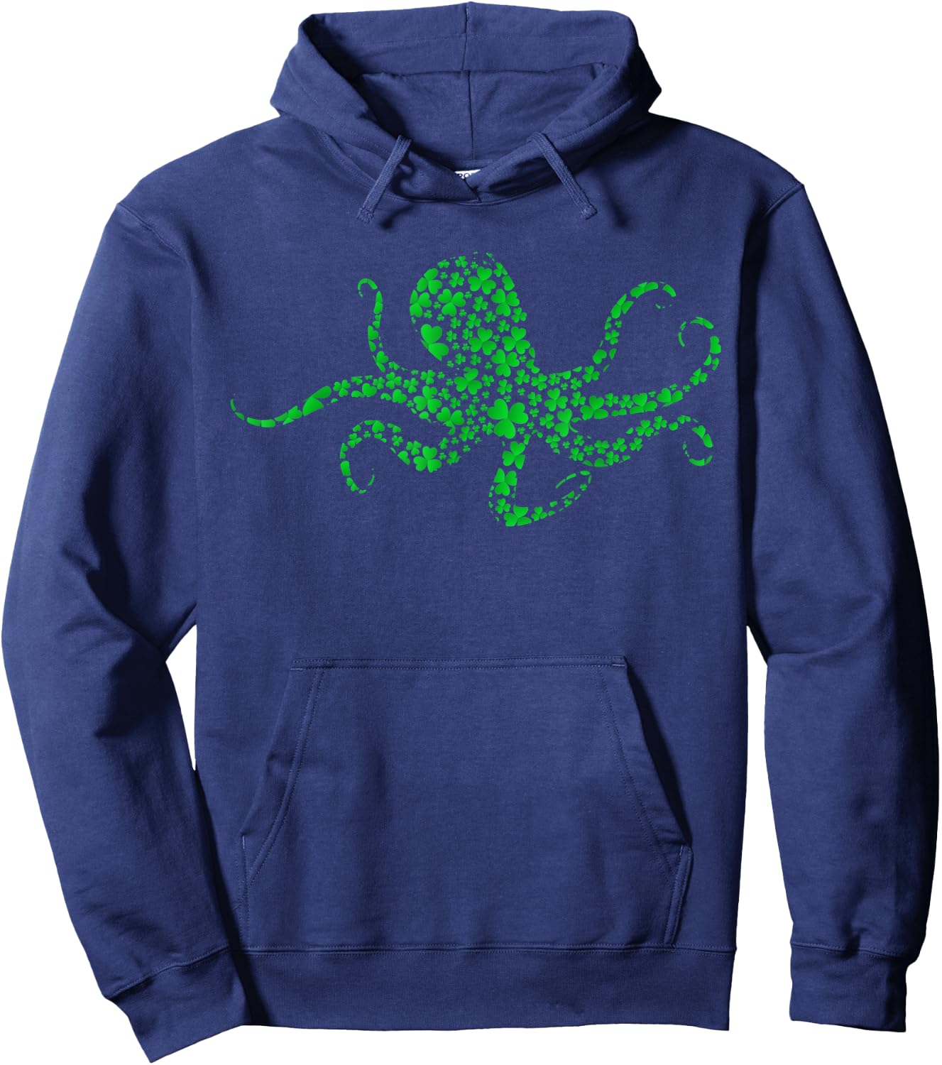 Octopus Lover Irish Shamrock Octopus St. Patrick's Day Hoodie - Hoodie | Navy