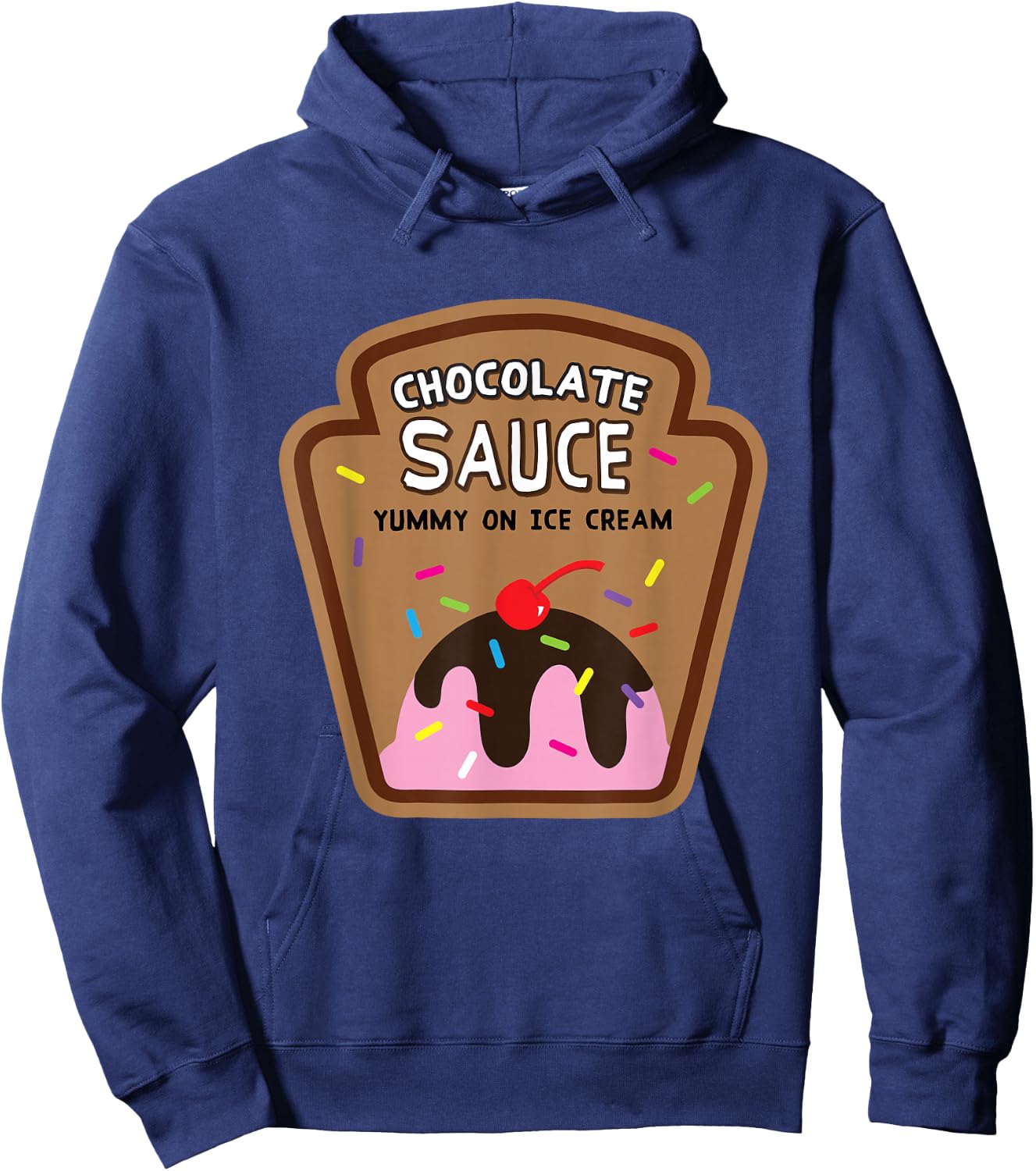 Chocolate Sauce Halloween Costume Condiment Ice Cream Shirts Hoodie - Hoodie | Navy