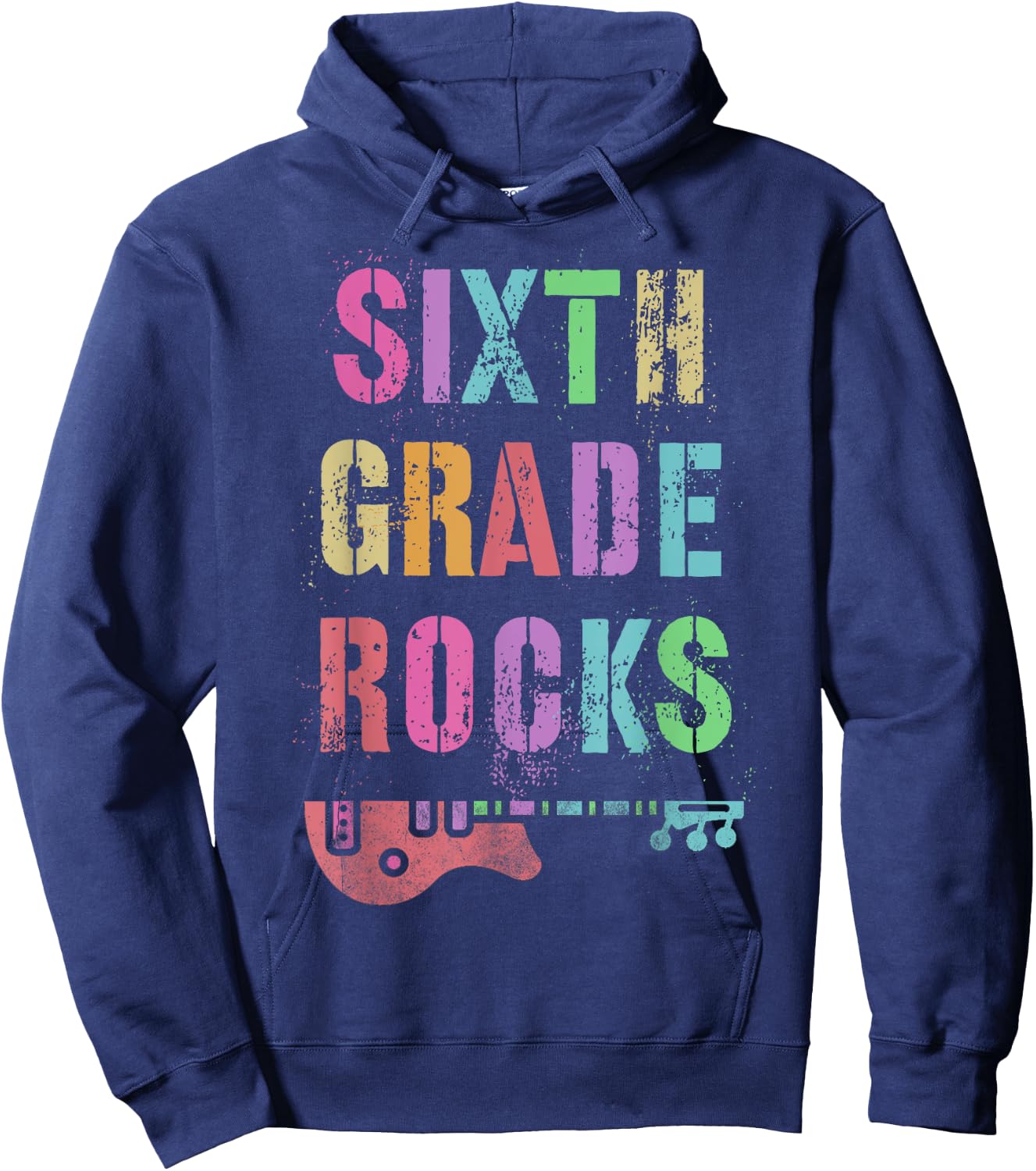 6th GRADE ROCKS Testing Teacher Rockstar Team Sixth Grader Women Girls Kids Hoodie - Hoodie | Navy