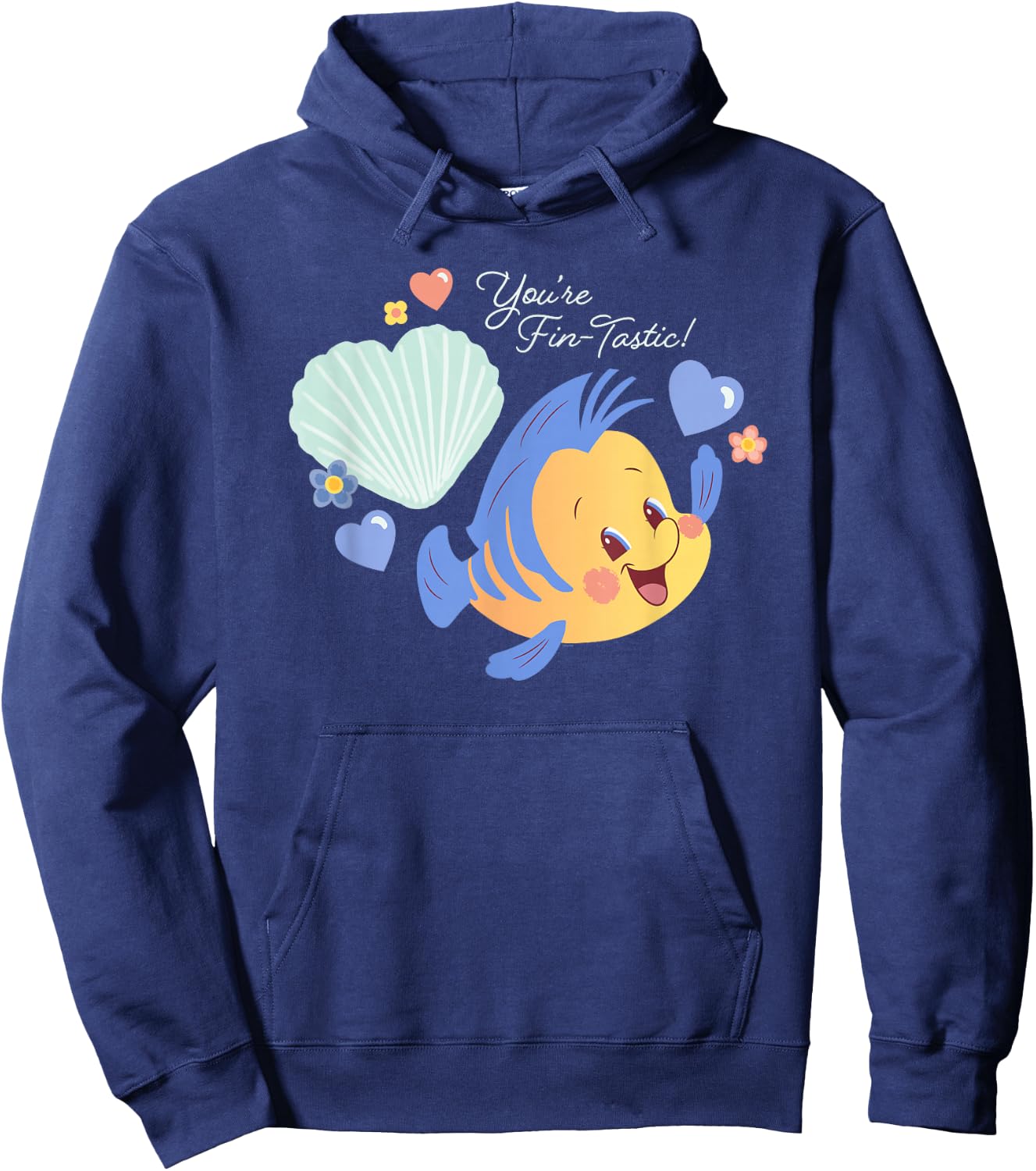 Disney Little Mermaid Flounder You’re Fin-Tastic Valentine’s Hoodie - Hoodie | Navy