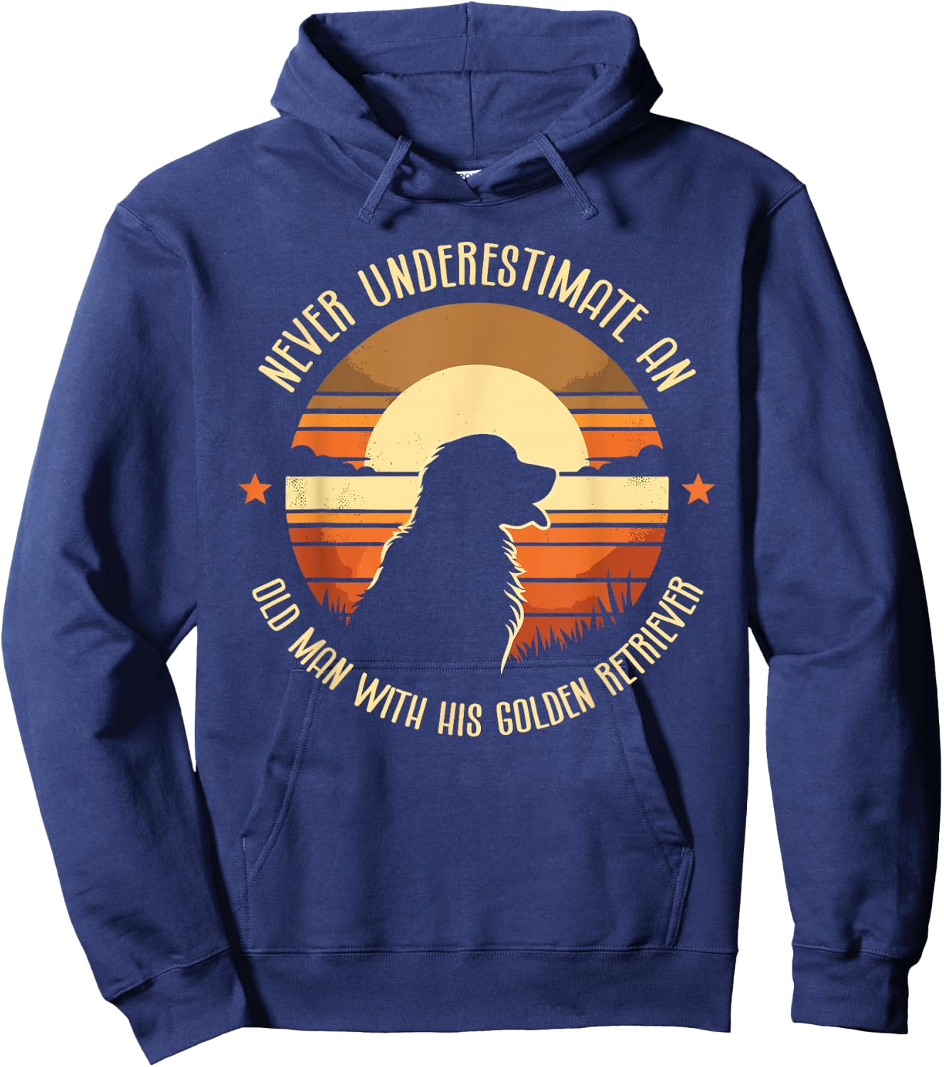 Never Underestimate An Old Man With His Golden Retriever GR Hoodie - Hoodie | Navy
