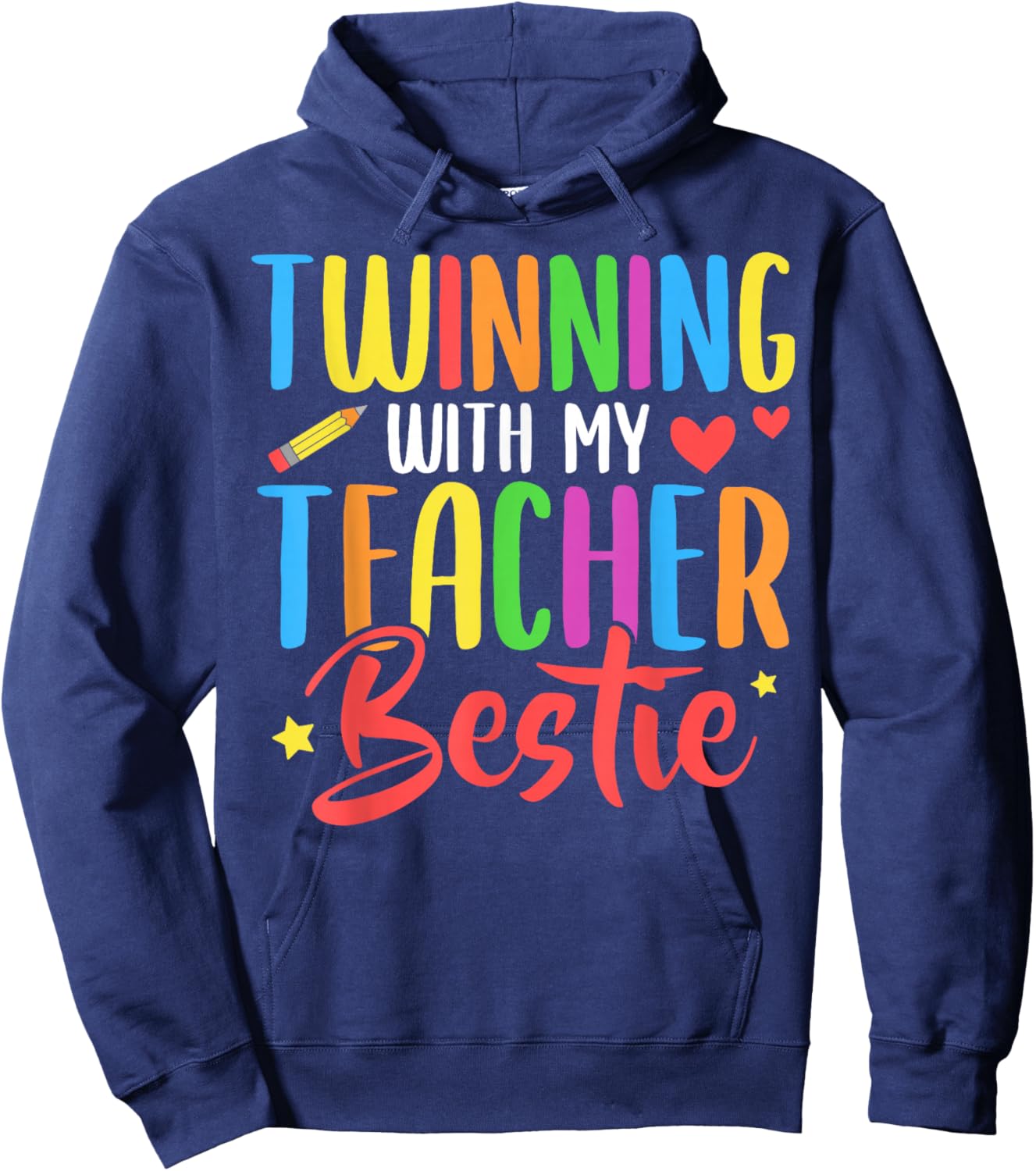 Twinning With My Teacher Bestie Twin Day Matching Hoodie - Hoodie | Navy