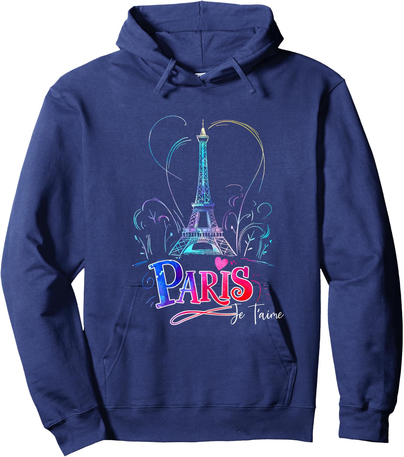 Eiffel Tower Paris Holiday France Souvenir Women Girls , Black Hoodie - Hoodie | Navy