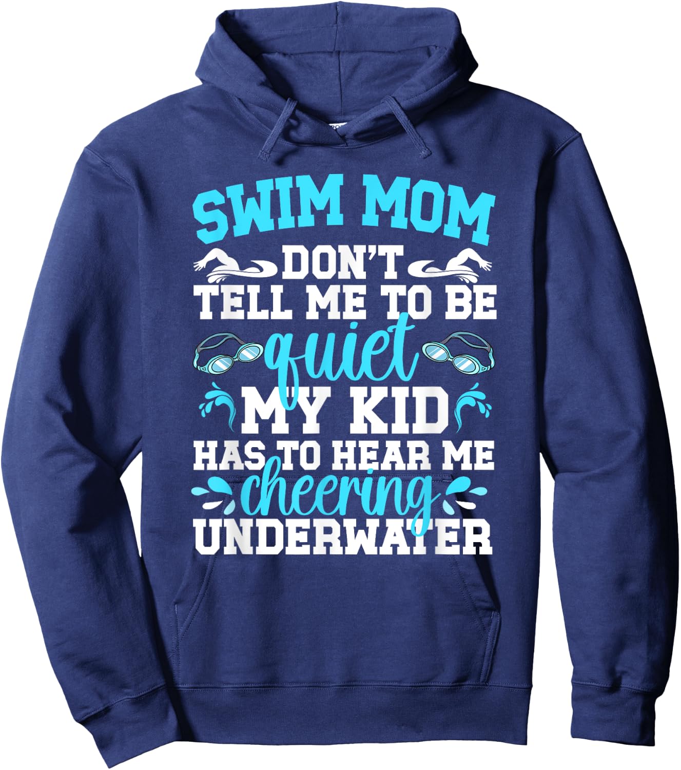 Swim Mom Funny Swimming Mom Of A Swimmer Mama Hoodie - Hoodie | Navy