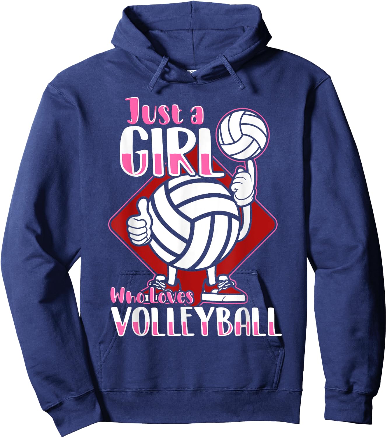 Just A Girl Who Loves Volleyball Quote for Volleyball Player Hoodie - Hoodie | Navy
