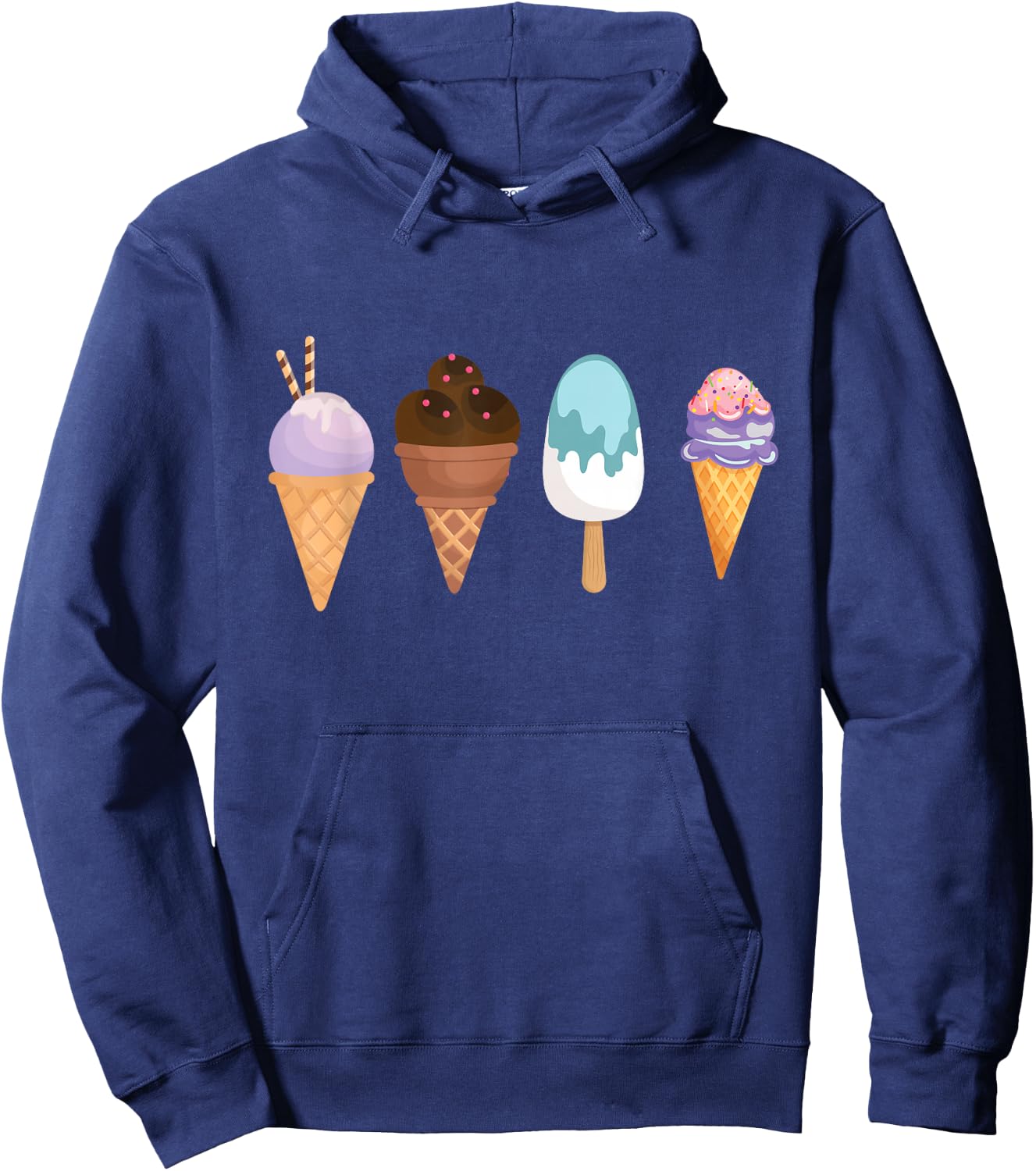 Ice Ball I Ice Cream I Ice Cream Soft Ice Cream Children's Summer Ice , black Hoodie - Hoodie | Navy