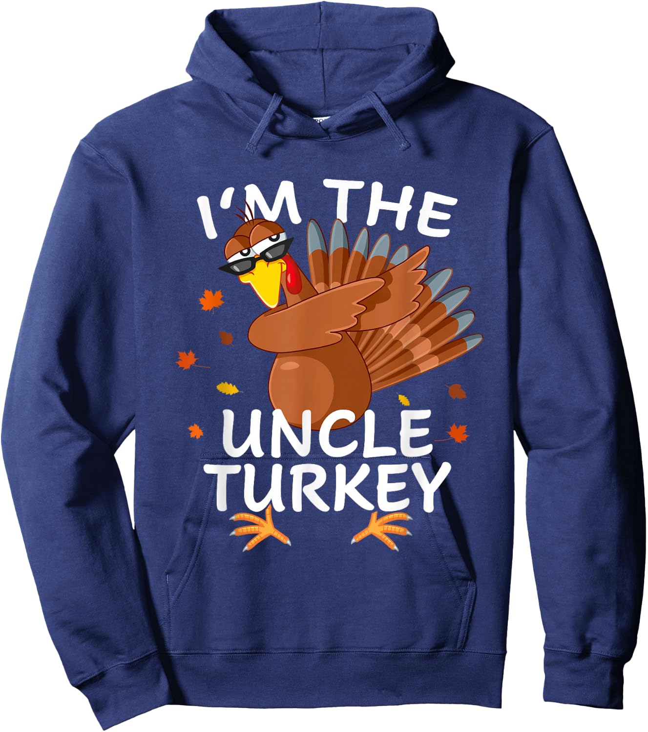 Uncle Turkey Matching Outfit Thanksgiving Pajamas Family Hoodie - Hoodie | Navy