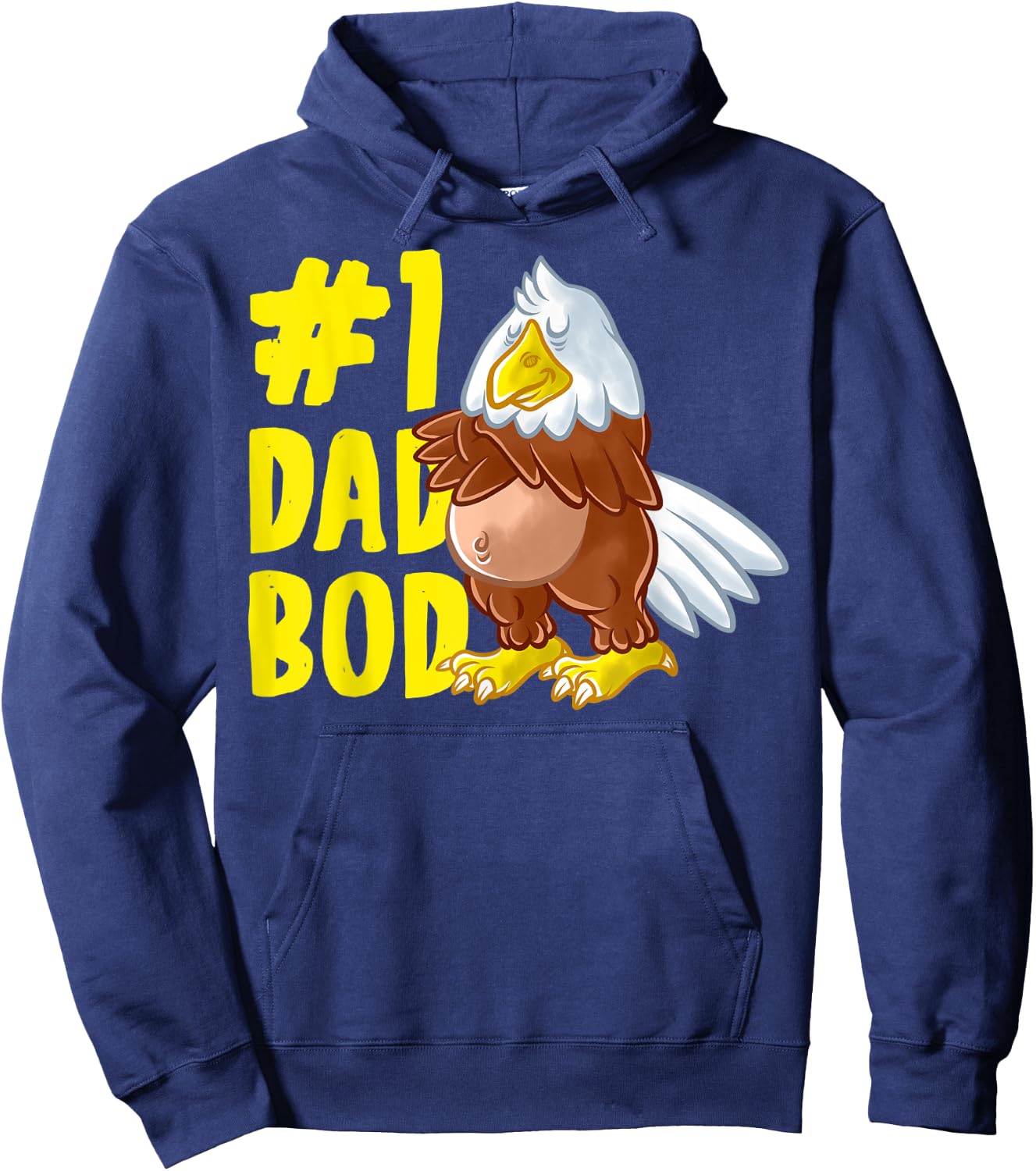 American Bald Eagle Dad Best Dad Bod Daddy Father's Day Hoodie - Hoodie | Navy