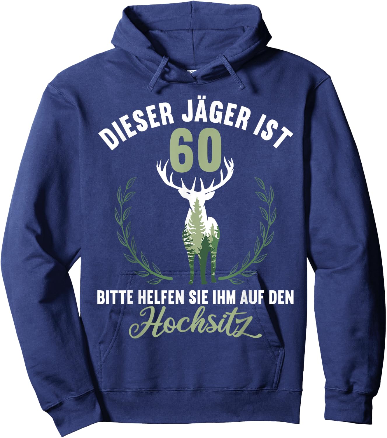 60 Jahre Jäger helfen auf Hochsitz Ansitz 60 Geburtstag Hoodie - Hoodie | Navy