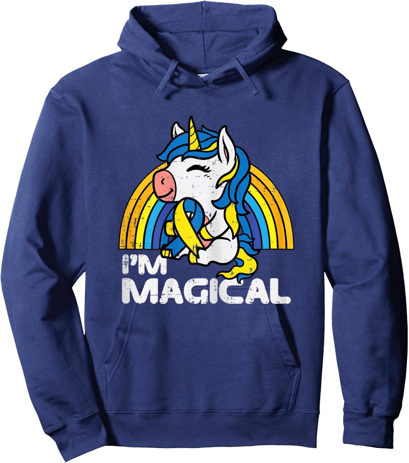 Down Syndrome Awareness Unicorn Magical Toddler Girls Kids Hoodie - Hoodie | Navy