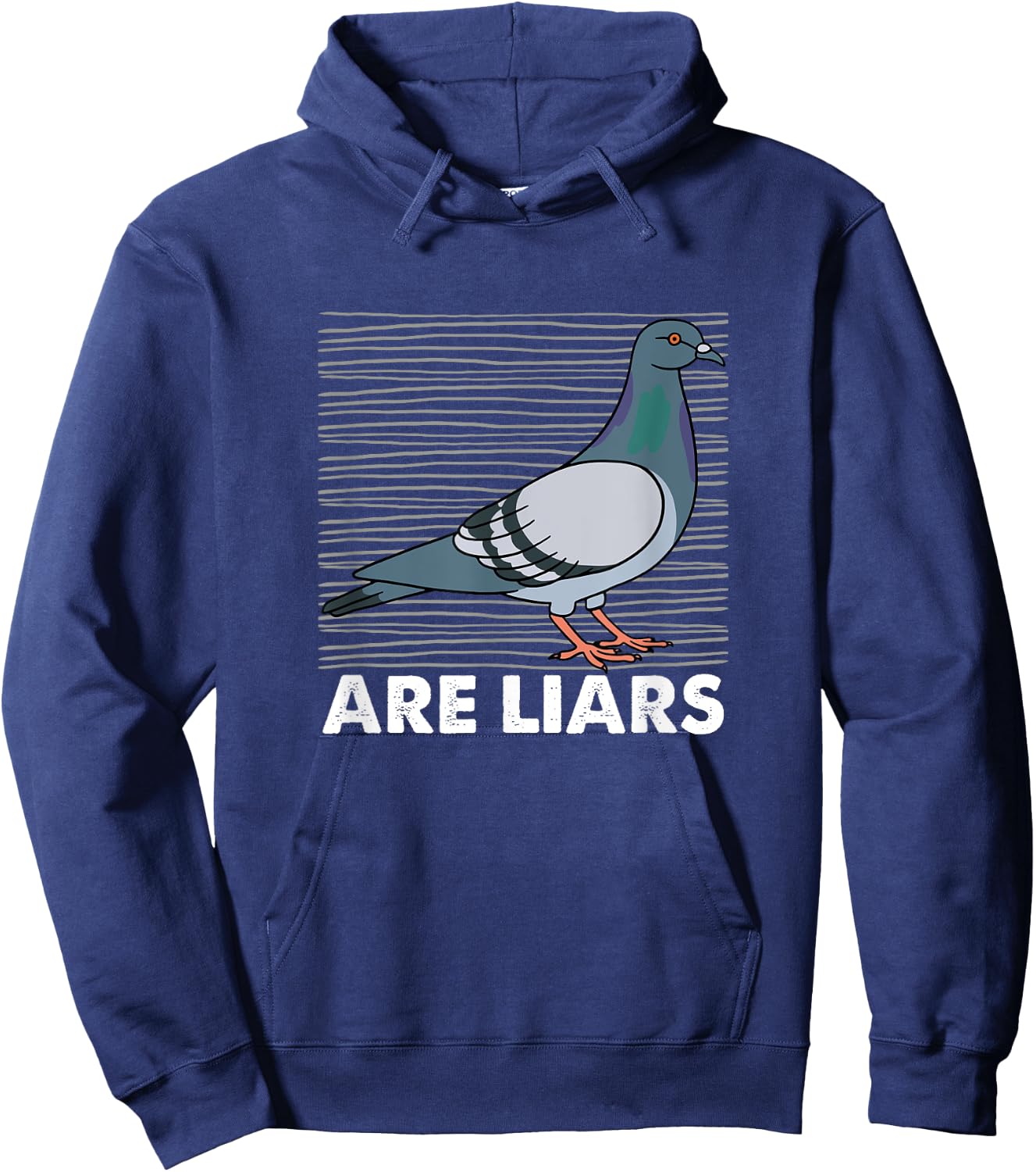 Pigeons Are Liars Aren't Real Spies Birds Pun Gift Hoodie - Hoodie | Navy
