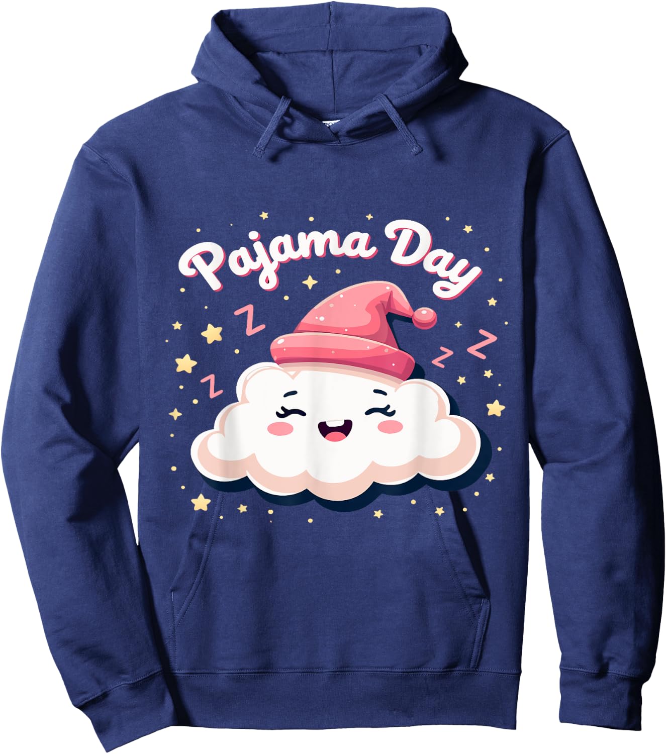 Pajama Day School Spirit Week Fun Cloud Teacher Student Cute Hoodie - Hoodie | Navy
