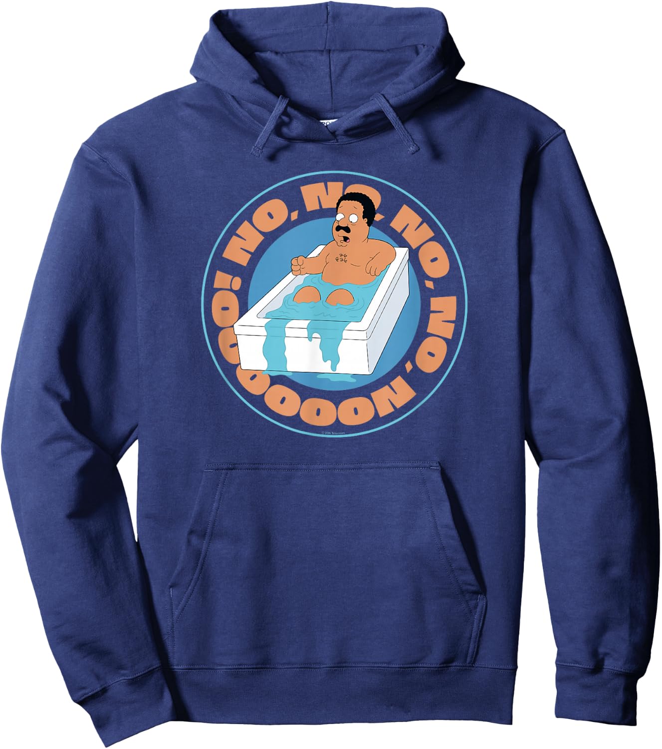 Ripple Junction x Family Guy Cleveland Brown Bathtub , blue Hoodie - Hoodie | Navy