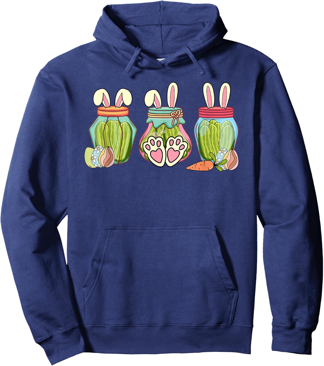 Easter pickle bunnie funny pickle lovers easter pickles Hoodie - Hoodie | Navy