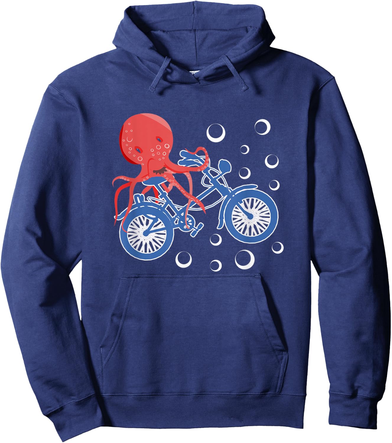 Octopus Riding A Bicycle Bike Riding Octopus Hoodie - Hoodie | Navy