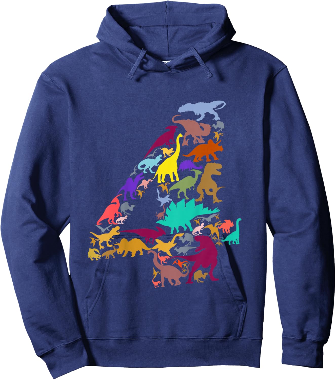 Kids Dinosaur 4th Birthday Boy 4 Years T-Rex Party Rawr I'm 4 Hoodie - Hoodie | Navy