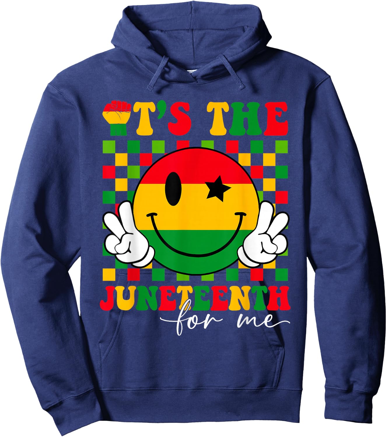 It's The Juneteenth For Me, Free-ish Since 1865 Smile Face Hoodie - Hoodie | Navy