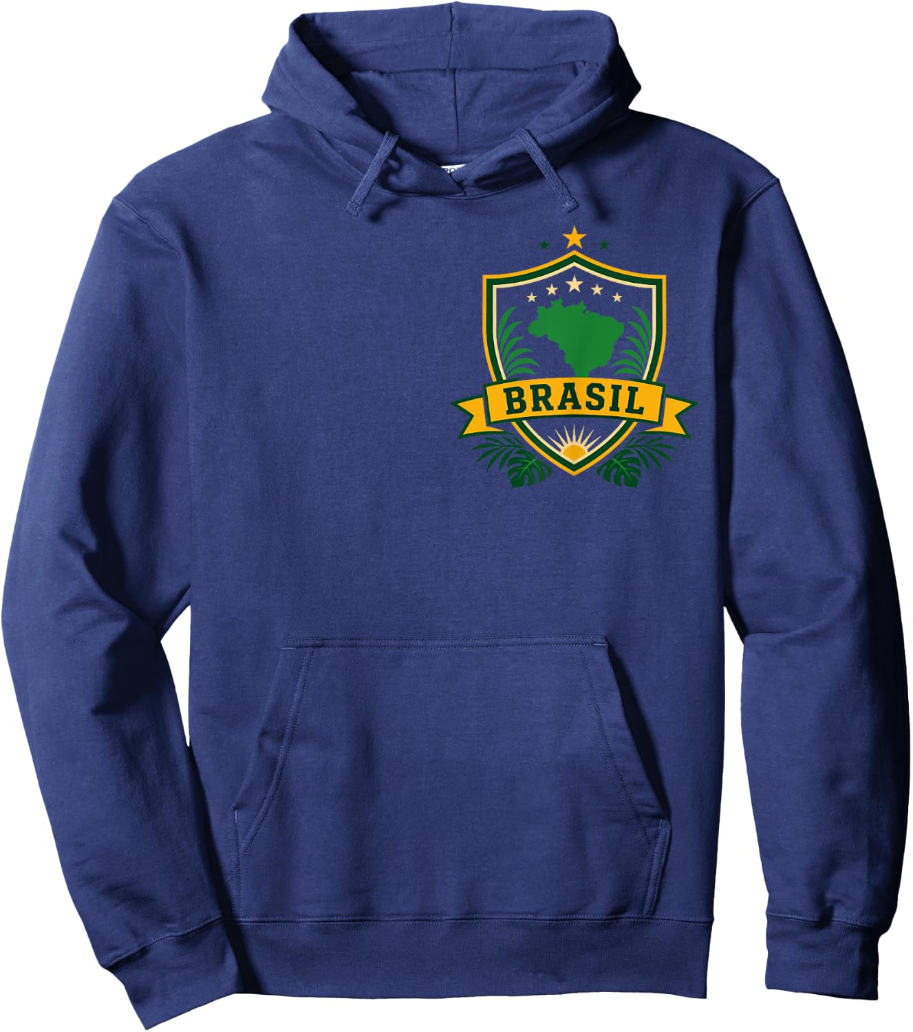 Brasil Tropical Pride Vintage Emblem Hoodie - Hoodie | Navy