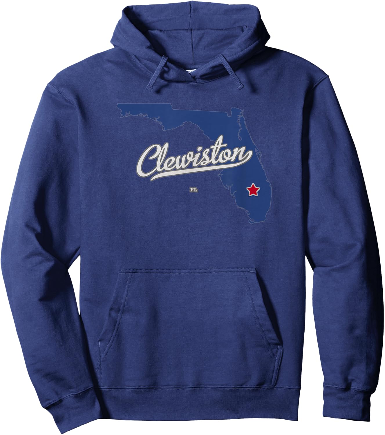 Clewiston Florida FL Map Hoodie - Hoodie | Navy