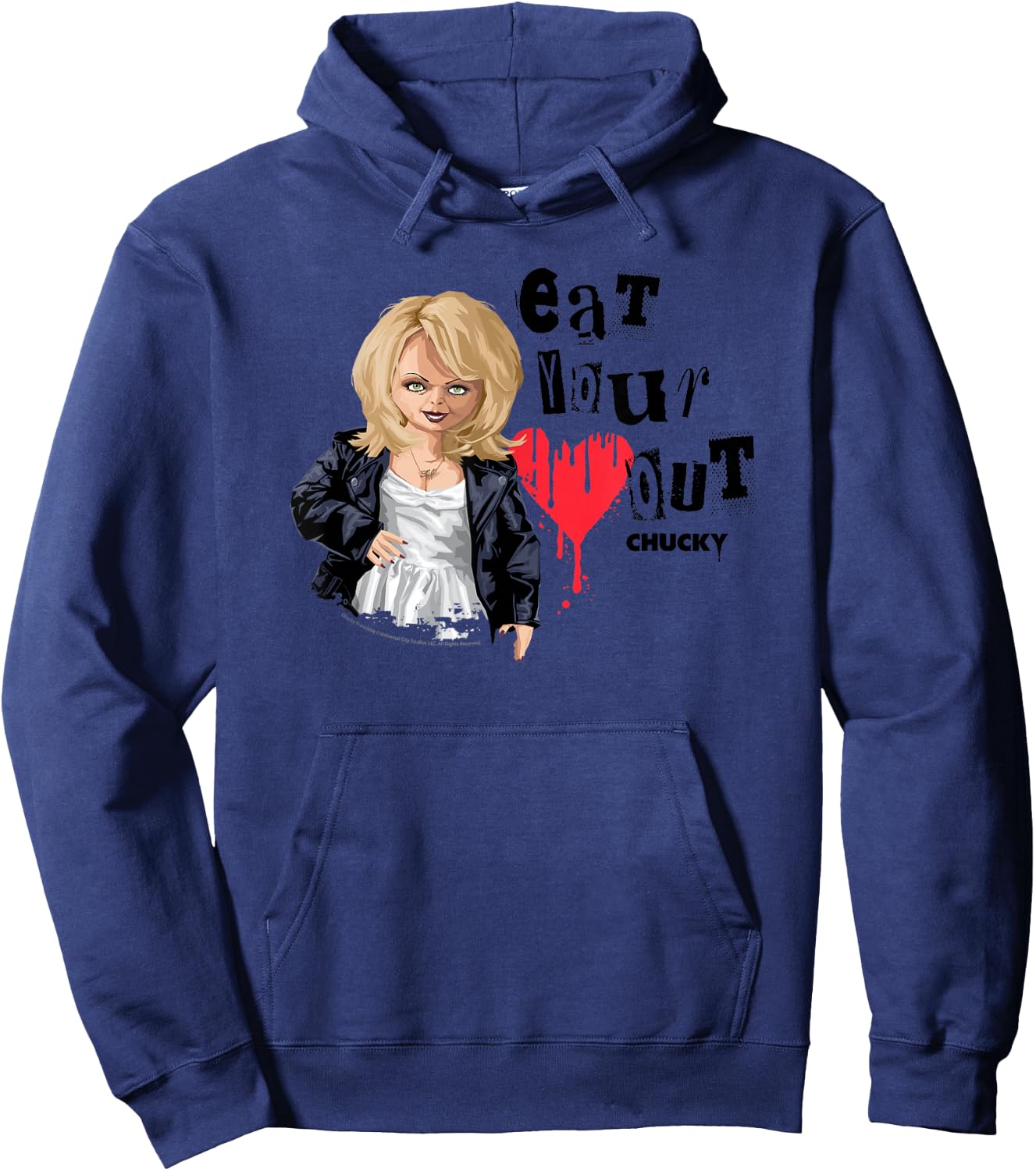 Chucky Tiffany Eat Your Heart Out Valentine Hoodie - Hoodie | Navy