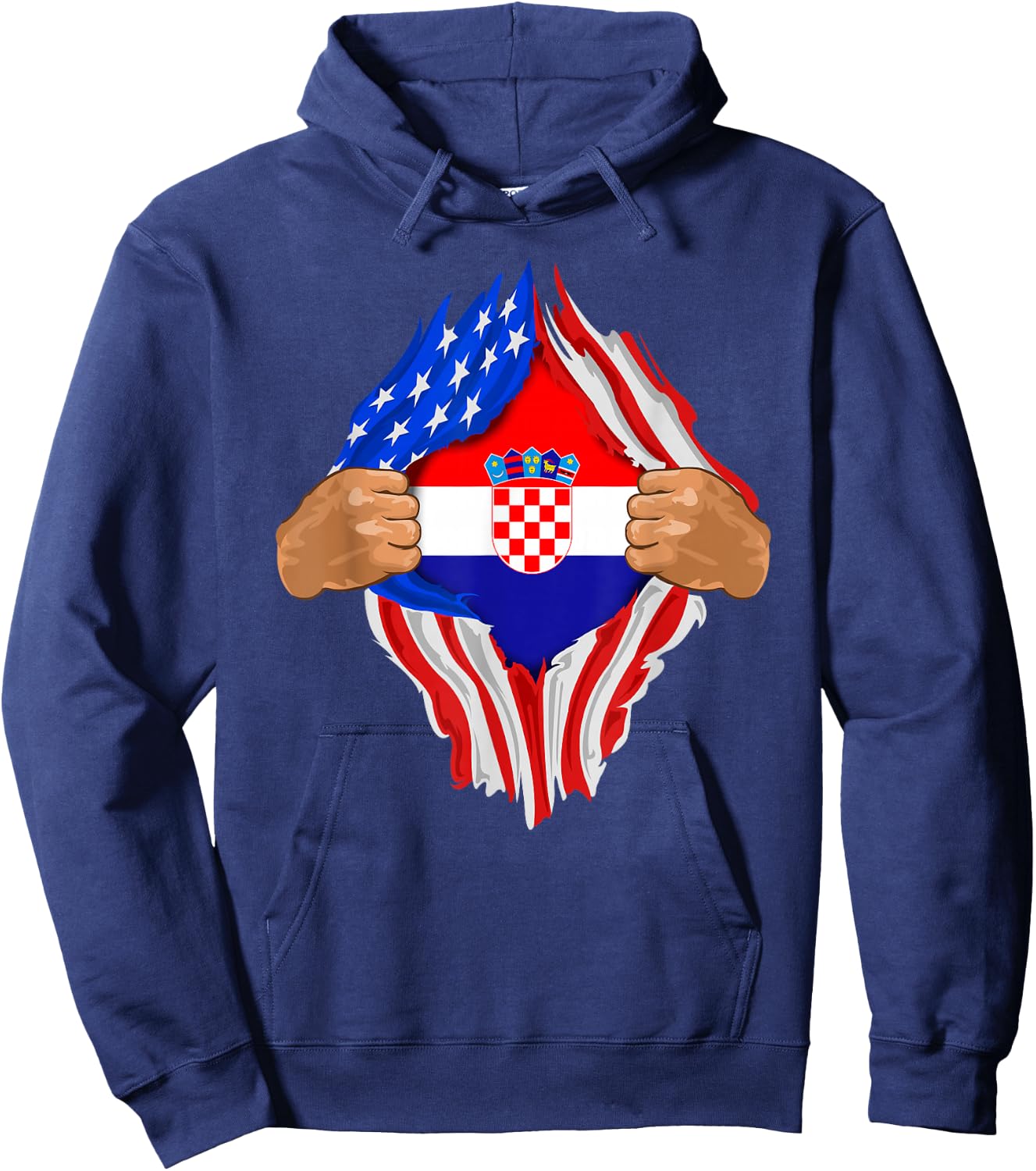 Croatian Blood Inside Me | Croatia Flag Gift Hoodie - Hoodie | Navy