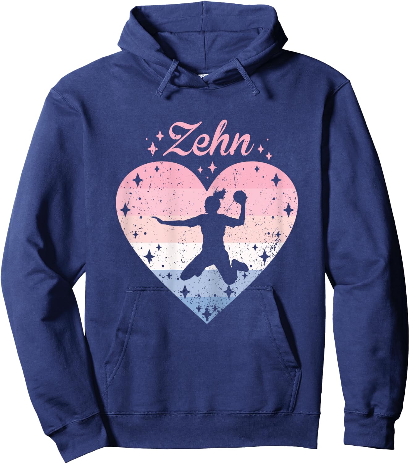 10th Birthday Girl Cute Handball Player 10 Years , black, s Hoodie - Hoodie | Navy