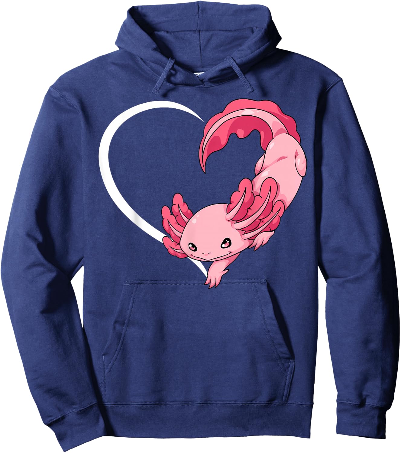 Axolotl Shirts Girls Kids Heart Cute Axolotl Hoodie - Hoodie | Navy