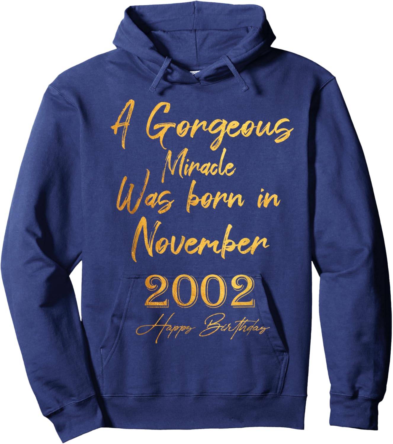 Un miracle magnifique est né en novembre 2002 Joyeux anniversaire Hoodie - Hoodie | Navy