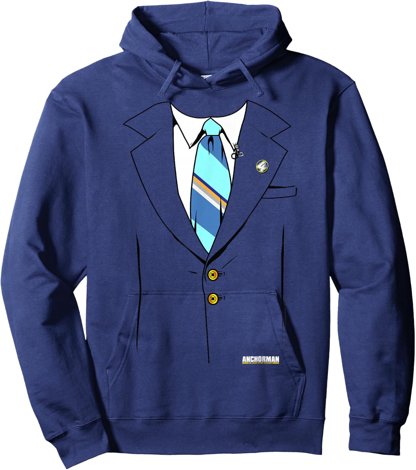 Anchorman Ron Burgundy Suit Jacket Hoodie - Hoodie | Navy