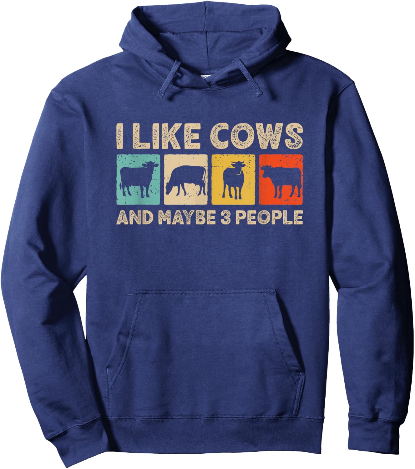 I Like Cows And Maybe Three People Dairy Farming Cow Farmer Hoodie - Hoodie | Navy
