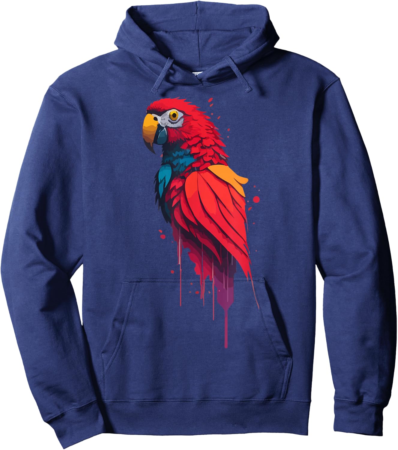 Colorful Parrot Watercolor Hoodie - Hoodie | Navy